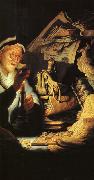 REMBRANDT Harmenszoon van Rijn The Moneychanger (detail) dry oil on canvas